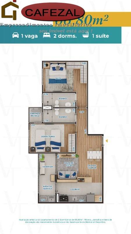 Apartamento, 2 quartos, 66 m² - Foto 8